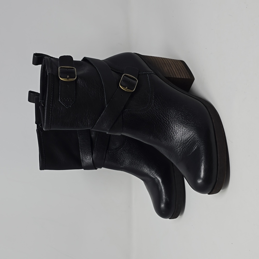Lucky Brand Orenzo Black Leather Booties Size 10